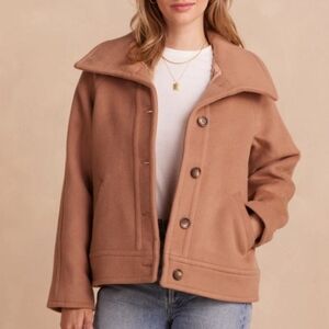 Summersalt The Warmest Wool Short Coat Fawn Tan Size XL